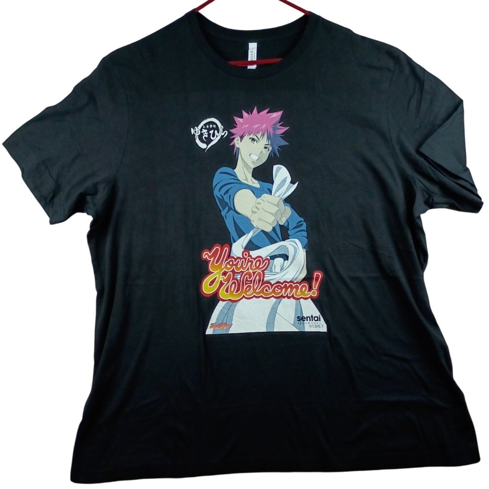 Food Wars Soma Yukihira T-Shirt Mens 4XL Black Sentai‎ Filmworks Anime Tee